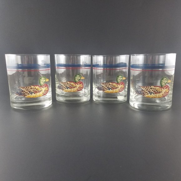 Vintage Corning Glassware Duck 4 - 12.5 oz Glasses - Picture 8 of 12